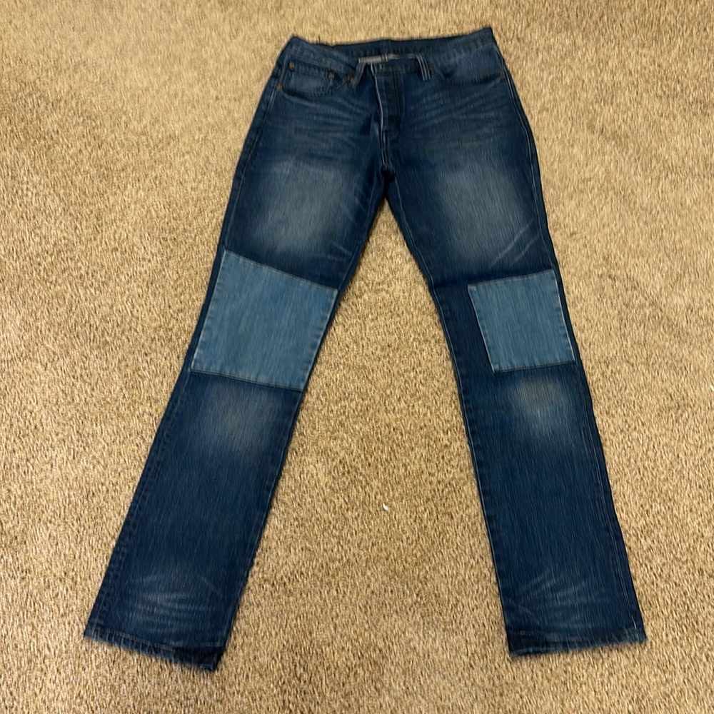 Levi’s 510 Vintage Patchwork Men’s Denim Jeans 34x32 Super Skinny Stretch
